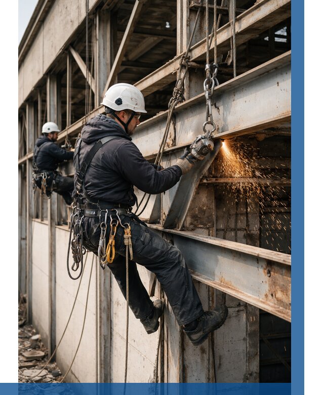 Демонтаж металлоконструкций на высоте в Ангарске от 6678р. |ВЫСОТНИК-Нгр