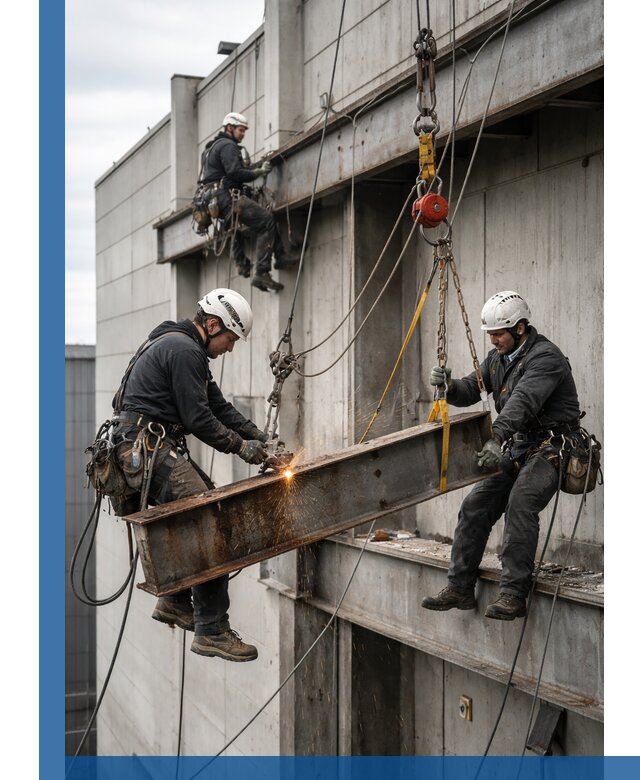 Демонтаж металлоконструкций на высоте в Ангарске под ключ