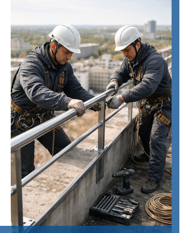 Монтаж перил на высоте в Ангарске от 2569 р. | ВЫСОТНИК-Нгр