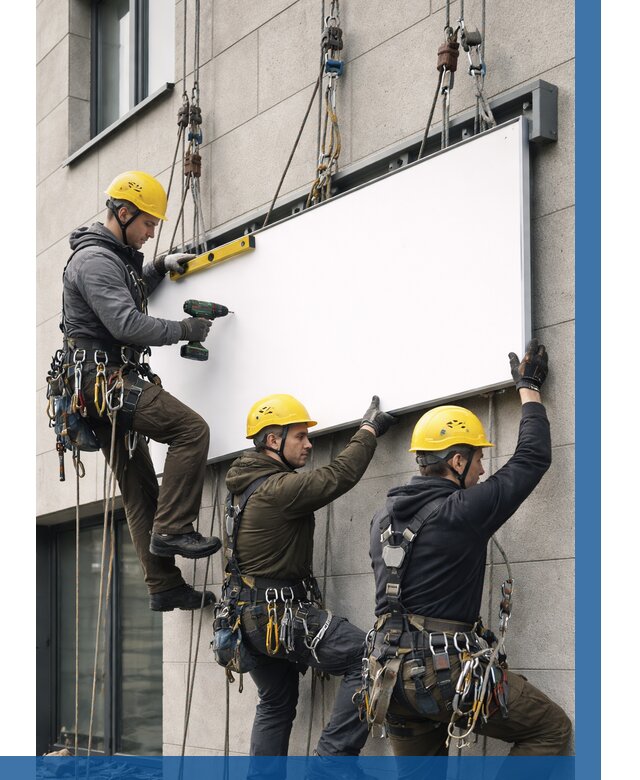 Монтаж рекламной вывески в Ангарске от 8219 р. | ВЫСОТНИК-Нгр