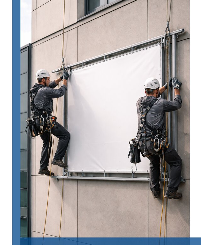 Монтаж наружной рекламной вывески в Ангарске под ключ