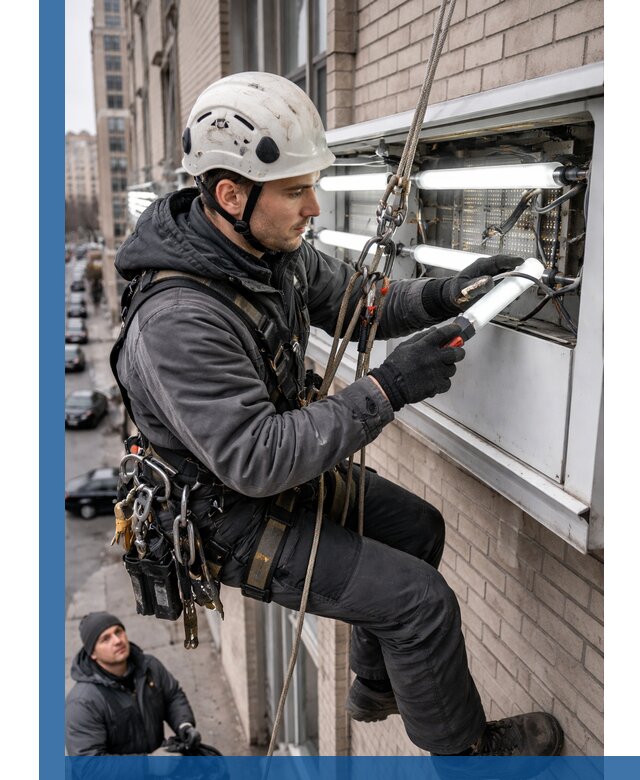 Профессиональная замена ламп в наружной вывеске в Ангарске