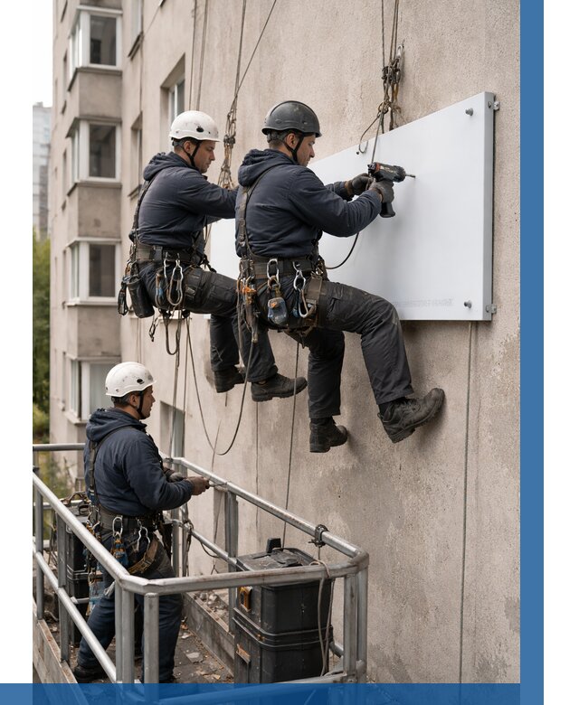 Монтаж табличек и указателей в Ангарске от 3596 р. | ВЫСОТНИК-Нгр