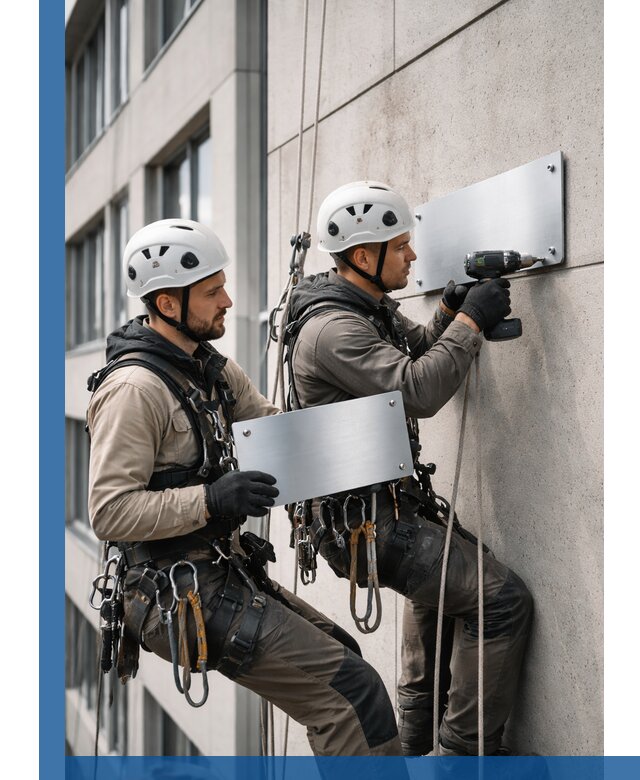 Монтаж табличек и указателей в Ангарске для зданий и сооружений