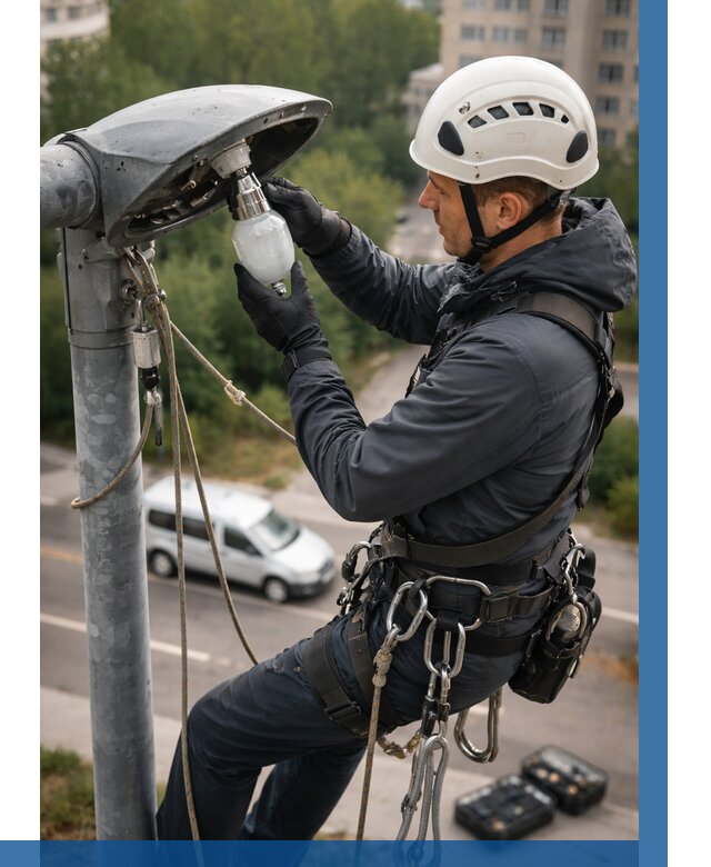 Замена ламп на высоте в Ангарске от 2569 р. | ВЫСОТНИК-Нгр