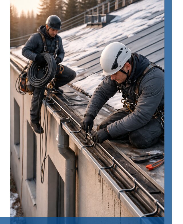 Монтаж греющего кабеля на кровле в Ангарске от 462 р. | ВЫСОТНИК-Нгр