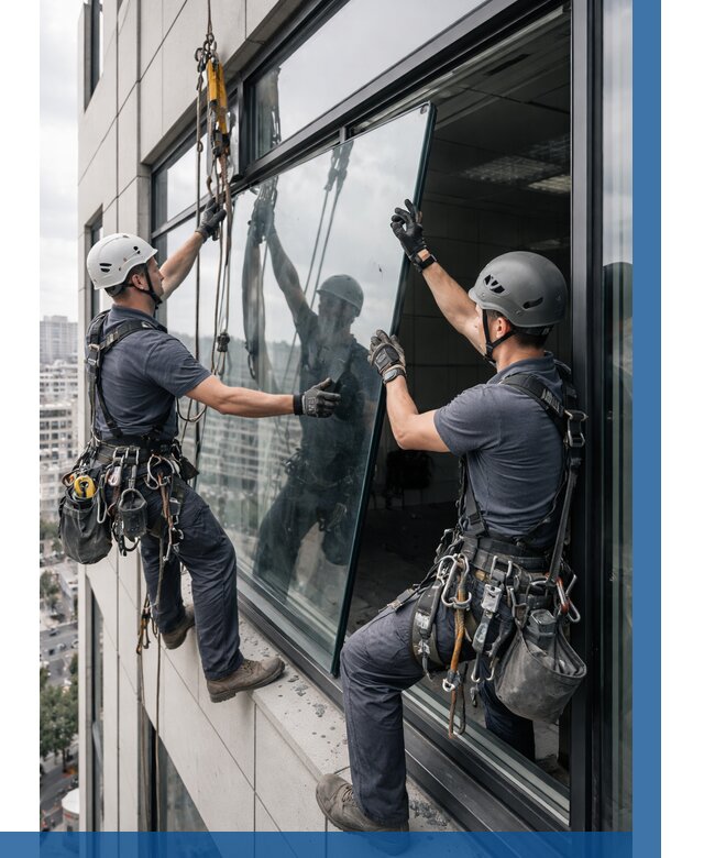 Замена стеклопакетов на высоте в Ангарске от 5651 р. | ВЫСОТНИК-Нгр