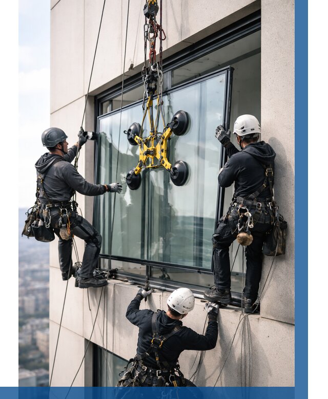 Монтаж стеклопакетов на высоте в Ангарске от 3288 р. | ВЫСОТНИК-Нгр