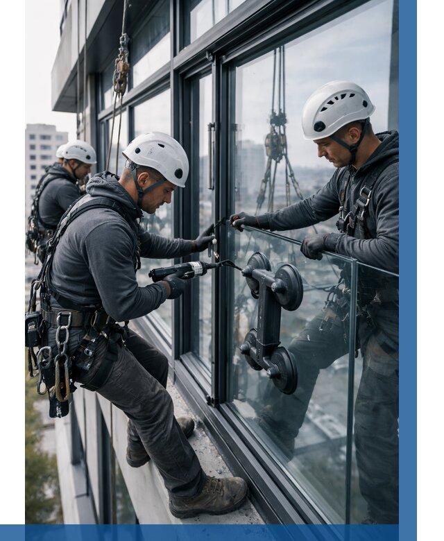 Витражное остекление зданий в Ангарске от 3596 р. | ВЫСОТНИК-Нгр