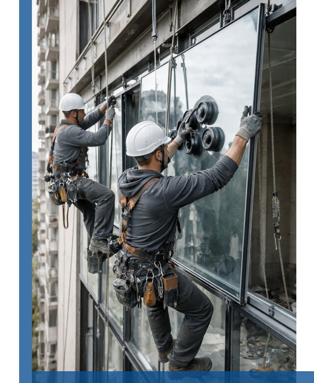 Витражное остекление фасадов и лоджий в Ангарске под ключ