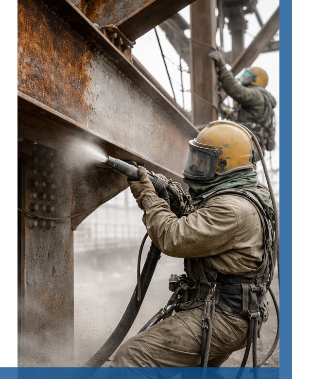 Пескоструйная очистка металлоконструкций в Ангарске по 616 р.  ВЫСОТНИК-Нгр