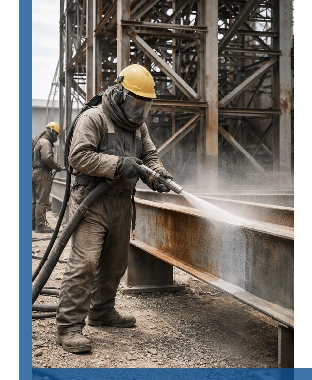 Пескоструйная очистка металлоконструкций в Ангарске промышленная