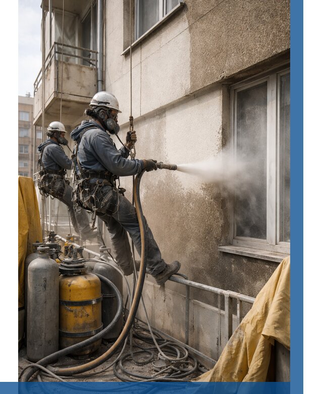 Пескоструйная очистка фасада в Ангарске от 668 р. | ВЫСОТНИК-Нгр