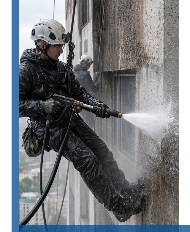 Гидроструйная очистка фасадов и конструкций в Ангарске