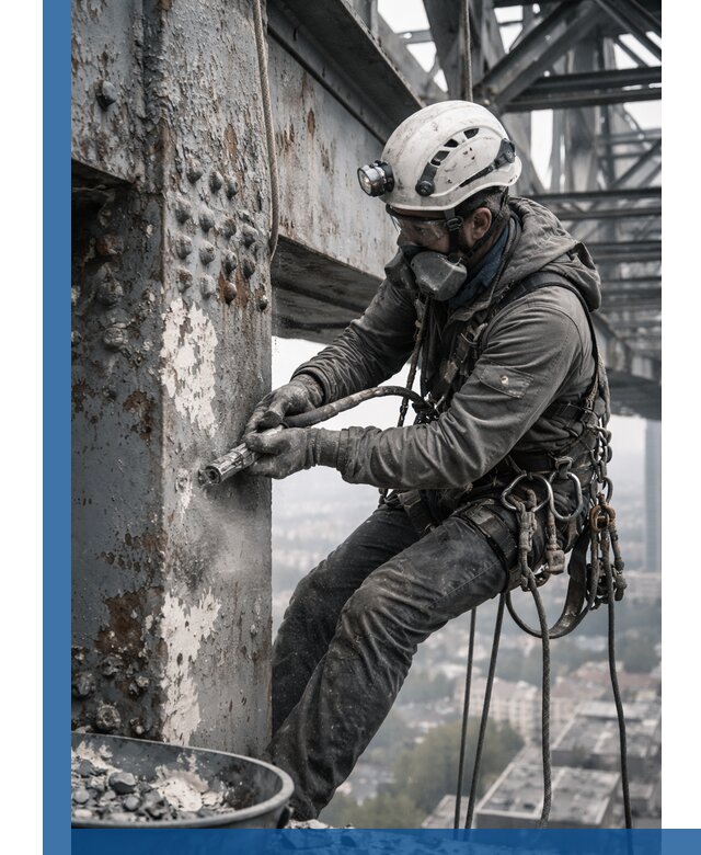 Удаление старой краски с металлических конструкций в Ангарске