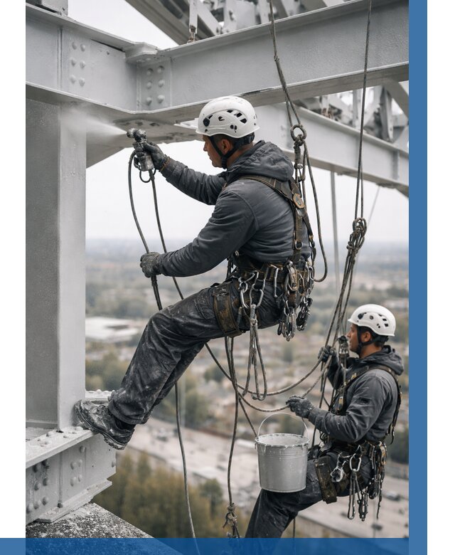 Покраска металлоконструкций на высоте в Ангарске 360 р |ВЫСОТНИК-Нгр