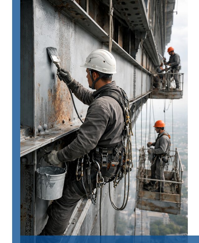 Покраска металлоконструкций на высоте в Ангарске профессионально