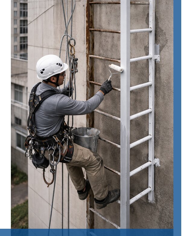 Покраска пожарных лестниц в Ангарске от 4623 р. | ВЫСОТНИК-Нгр