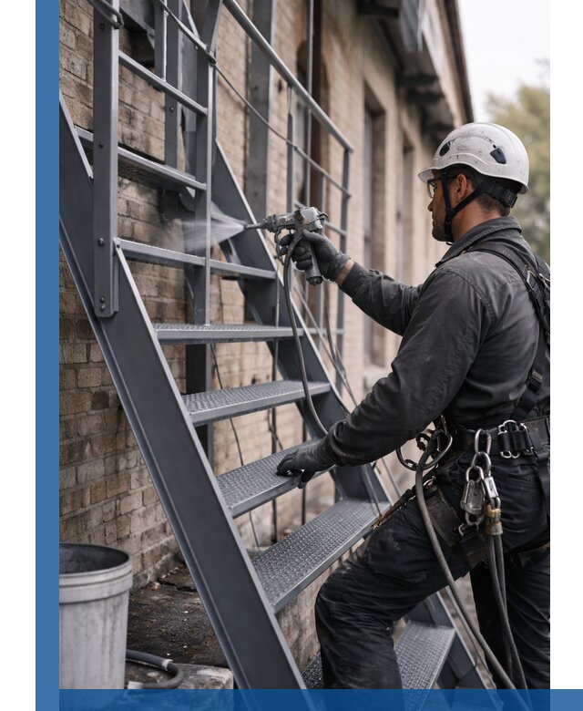 Покраска и антикоррозионная защита пожарных лестниц в Ангарске