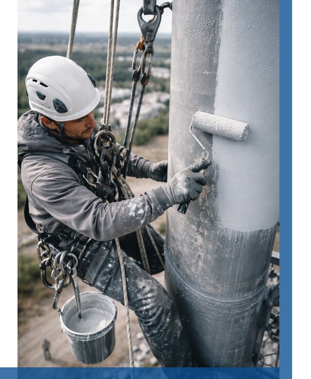 Покраска мачт связи под ключ в Ангарске от 873 р. | ВЫСОТНИК-Нгр