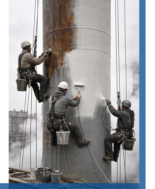 Покраска дымовых труб в Ангарске от 8733 р. | ВЫСОТНИК-Нгр