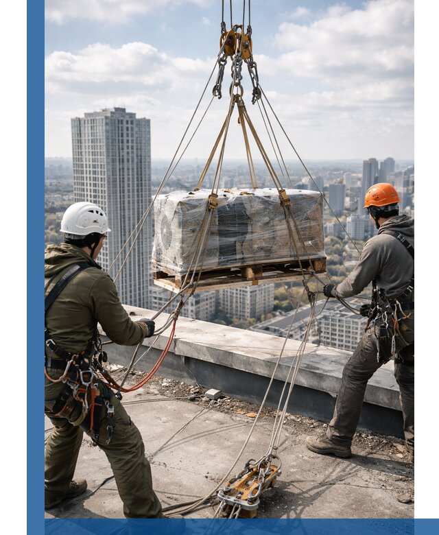 Подъем и монтаж крупногабаритных грузов на крышу в Ангарске