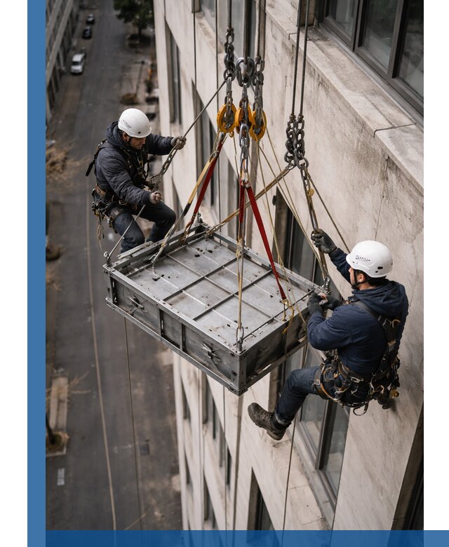 Спуск и подъем грузов по фасаду в Ангарске для зданий