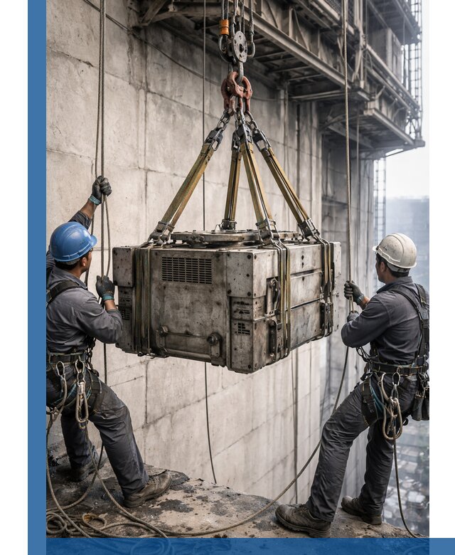 Такелажные работы на высоте, подъем и монтаж грузов в Ангарске