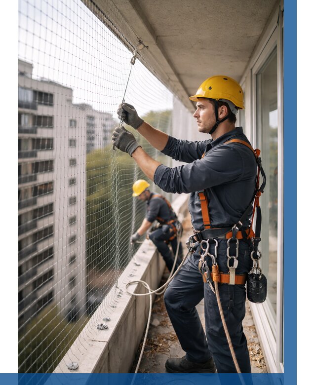 Монтаж сетки от птиц в Ангарске от 4623 р. | ВЫСОТНИК-Нгр